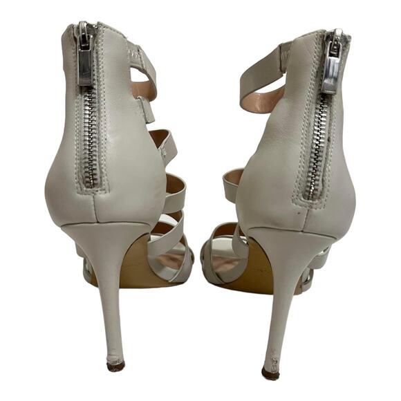 Charles David Velma White Caged Leather Strappy Heels Sandals Size‎ 7.5 - Picture 6 of 8
